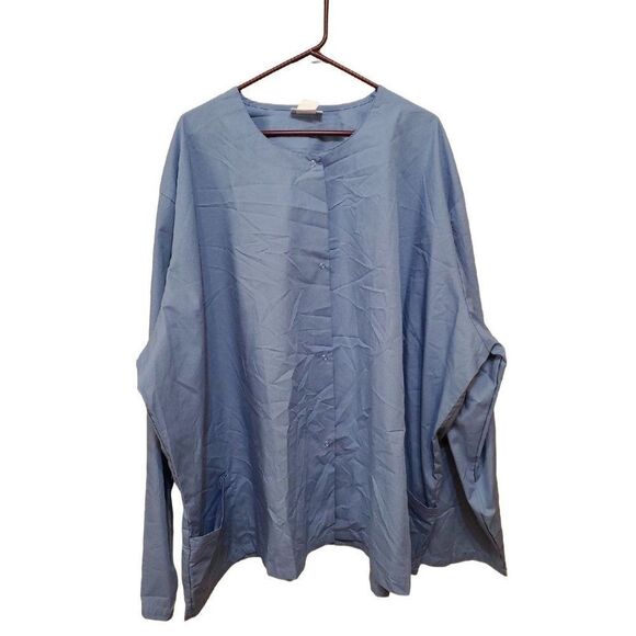 Ams Scrub Jacket  6XL Ceil Blue - Picture 1 of 4